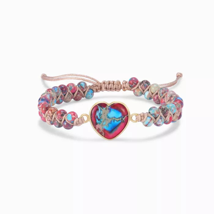 Granddaughter Love & Light - Jasper Heart Bracelet