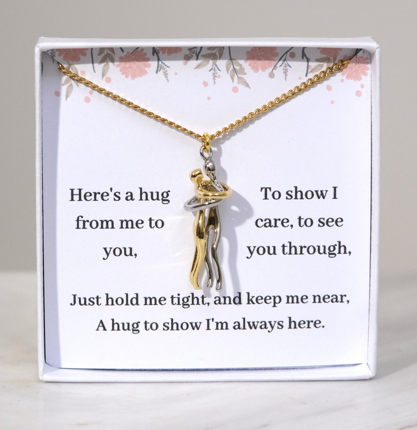 Personalized Gold Hug Necklace