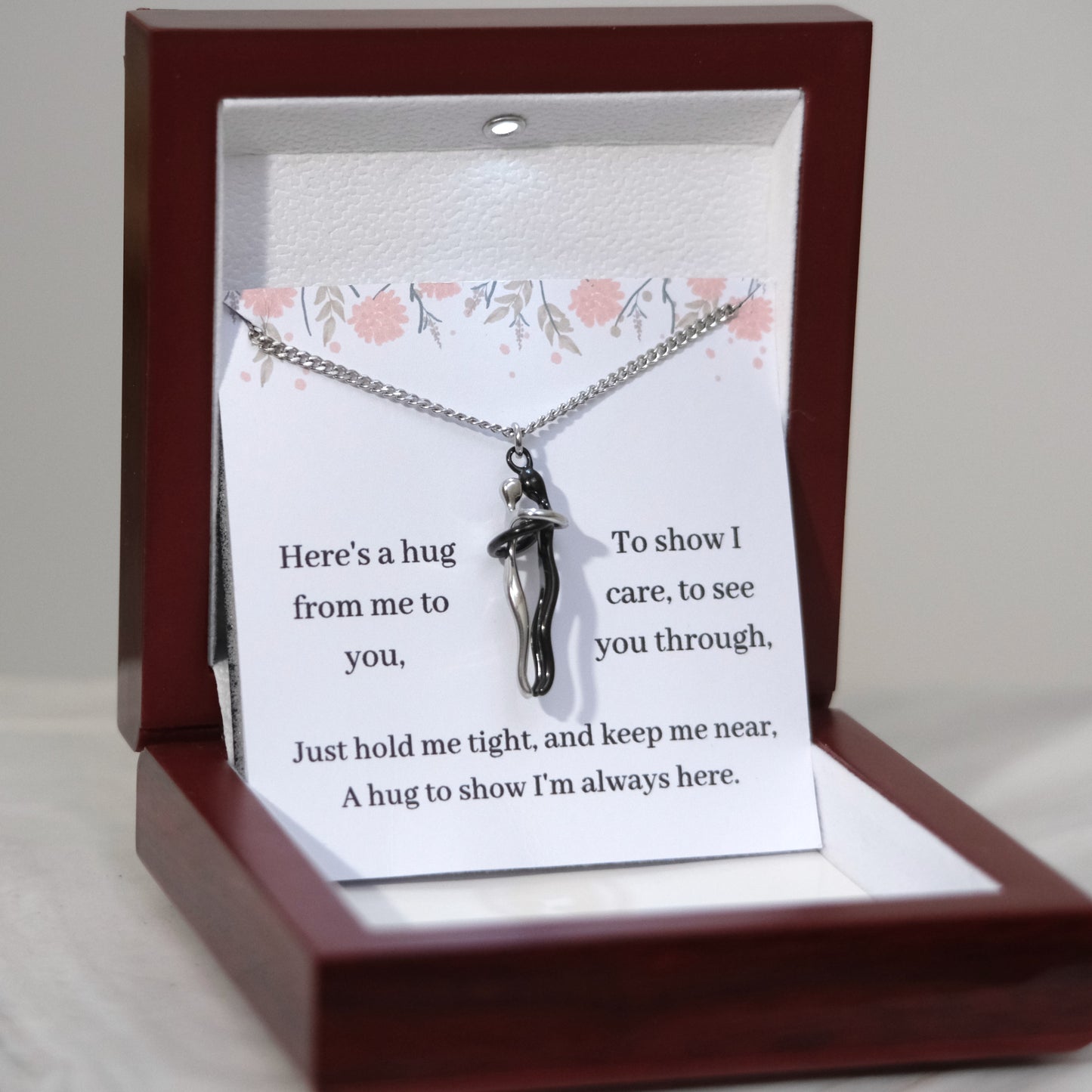 Personalized Black Hug Necklace