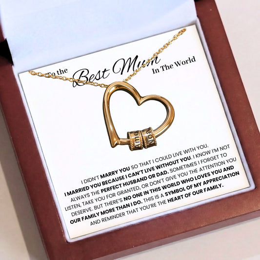 To the Best Mum -  Love Engraved Pendant with LED Box