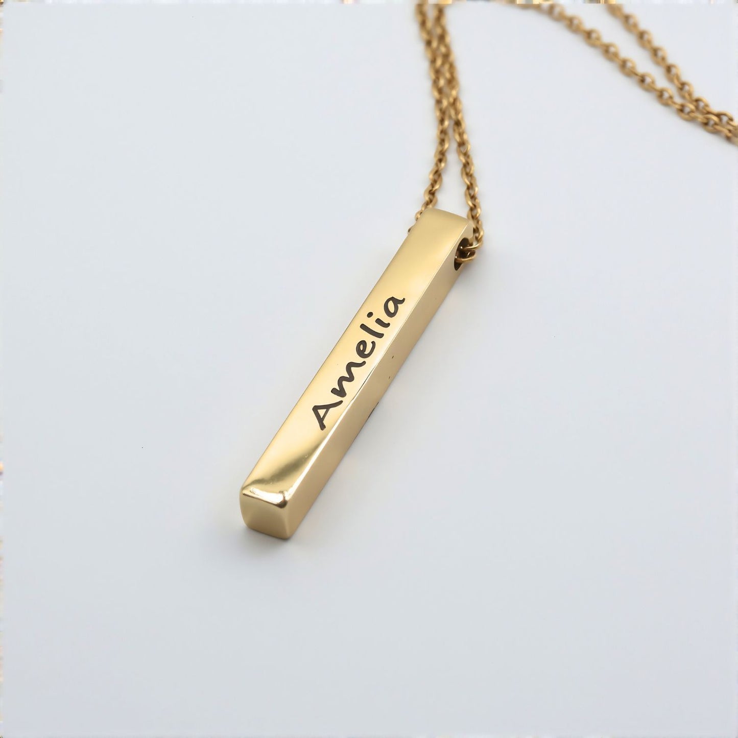 Engraved Bar Necklace