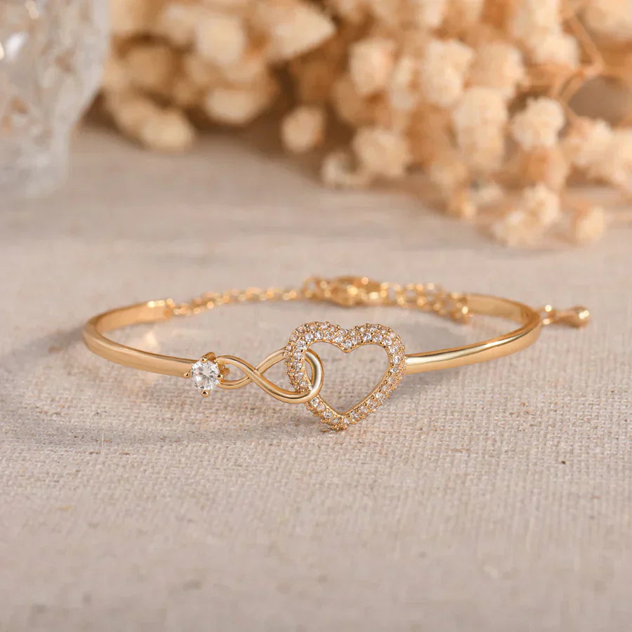 Unbiological Sister Infinity Heart Bracelet