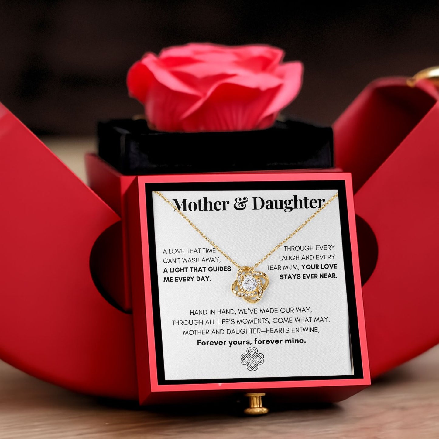 Forever Rose - Loveknot necklace - Mother's day gift