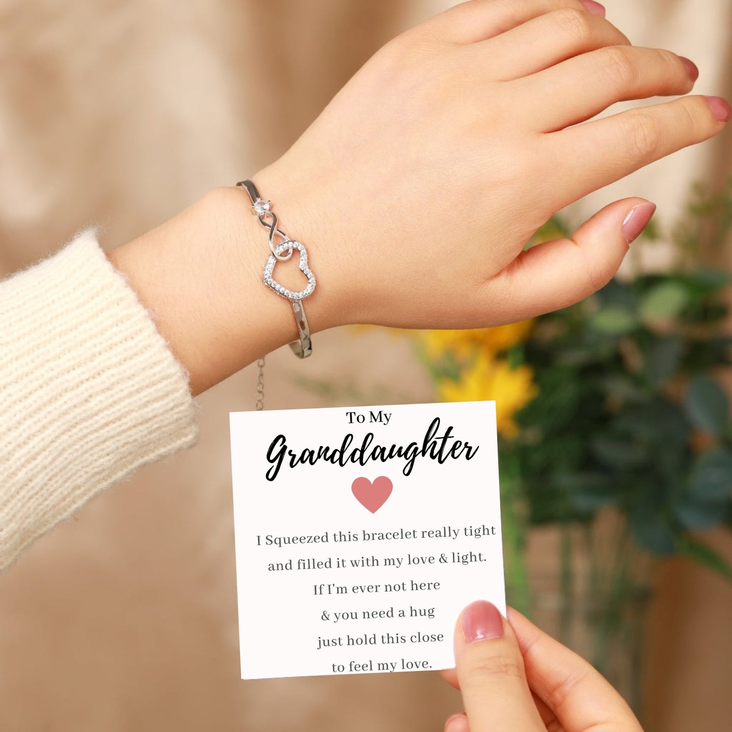 Granddaughter Love & Light - Infinity Heart Bracelet