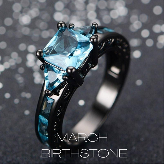 Black Aquamarine ring