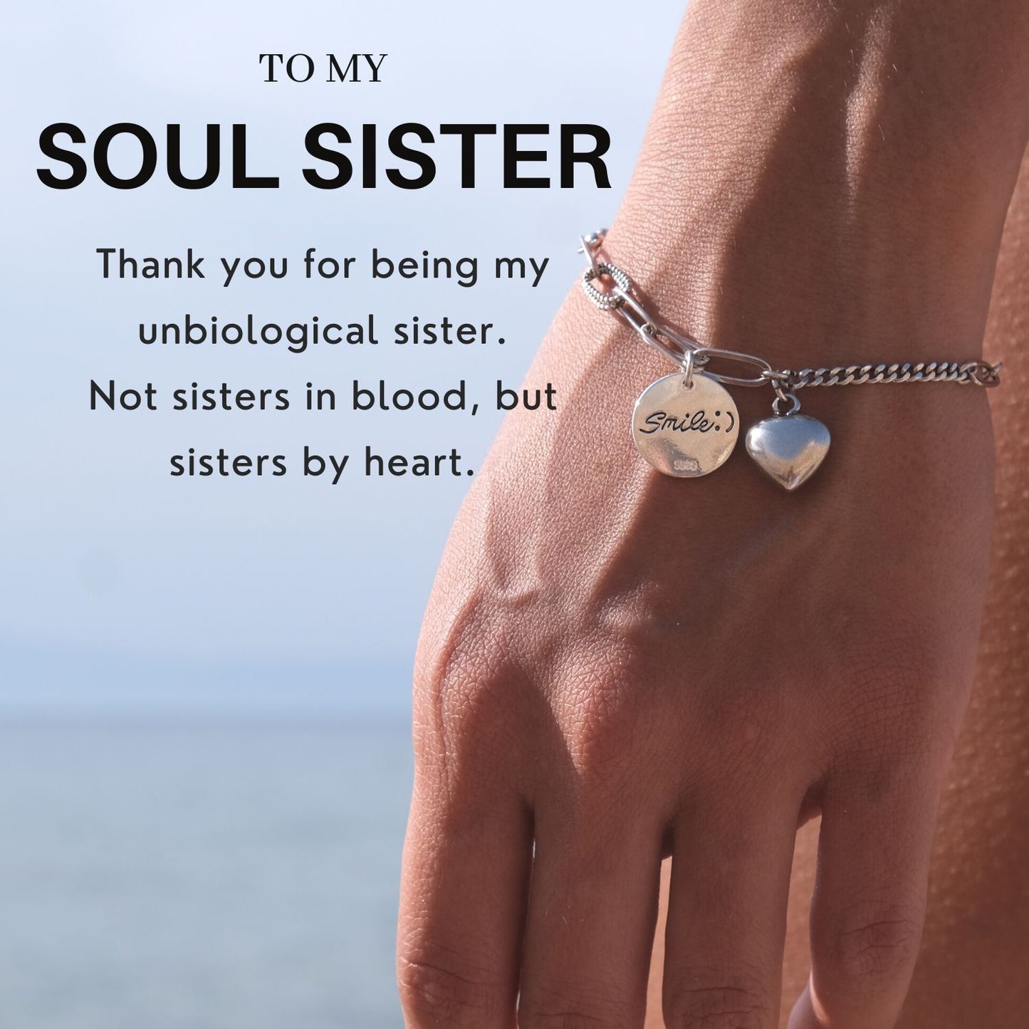 Soul Sister - Smile and Heart Charm Bracelet