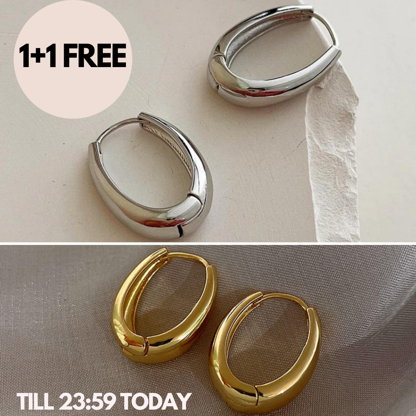 Ellipse Hoop Earrings 1+1 FREE