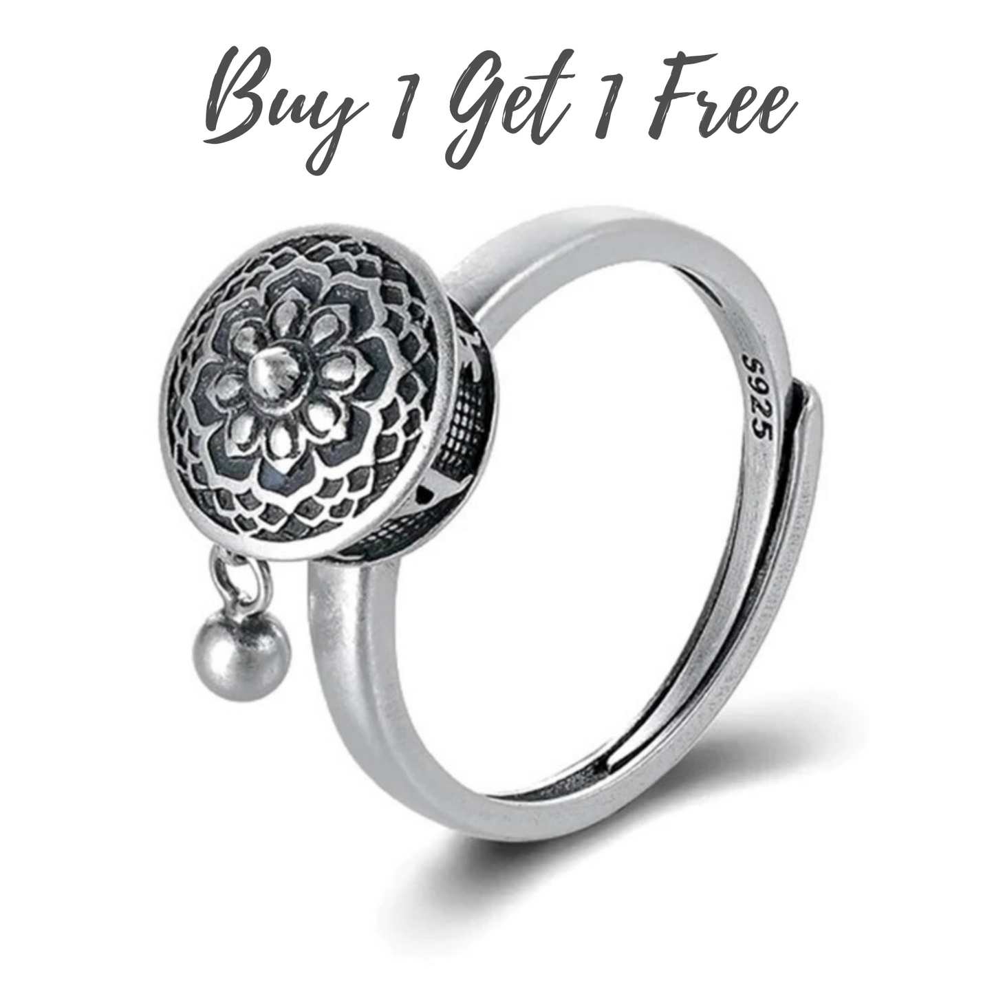 Tibetan Lotus Mandala Lucky Ring - 1+1 FREE