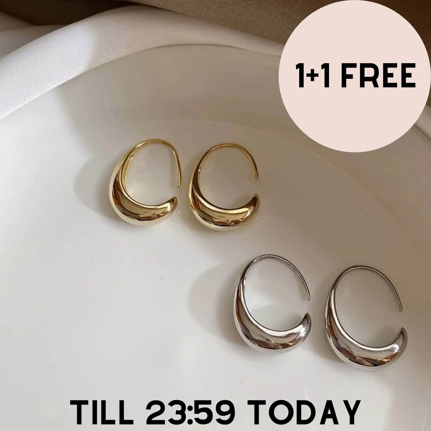 Drop Hoop Earrings 1 + 1 FREE