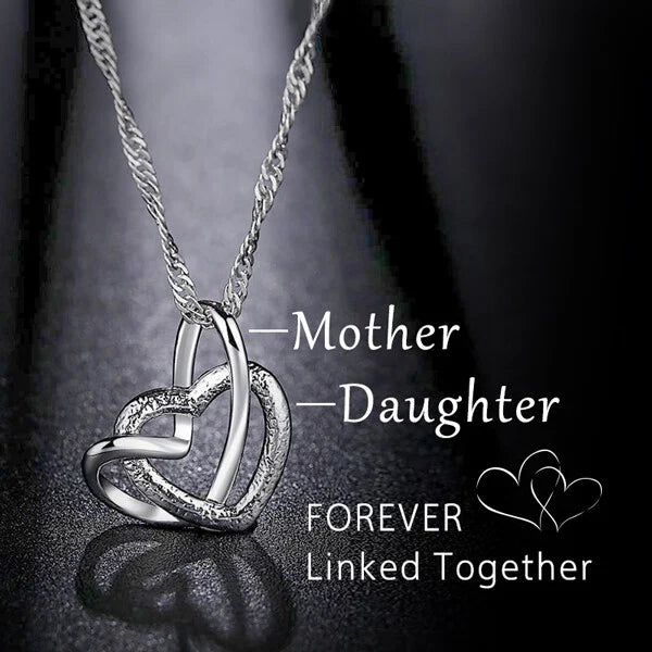 Mother & Daughter Linked Hearts Necklace