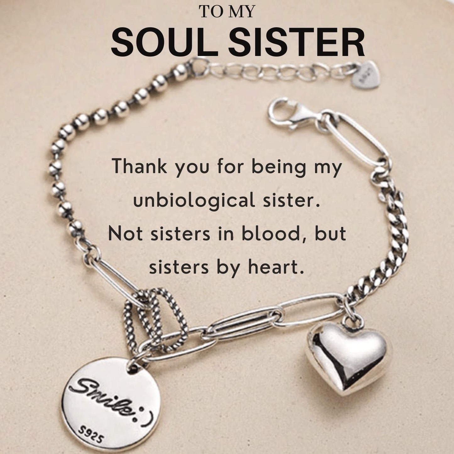 Soul Sister - Smile and Heart Charm Bracelet