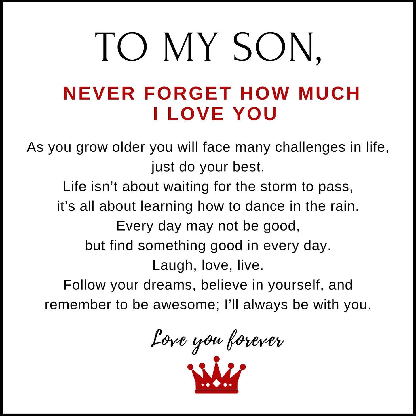 To My Son Love You Forever Bracelet