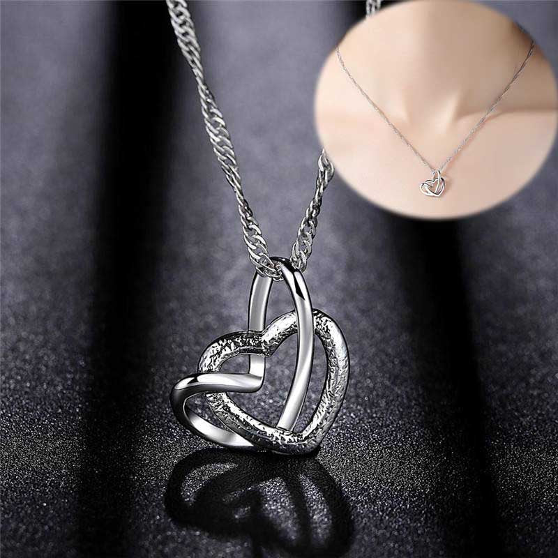 Mother & Daughter Linked Hearts Necklace