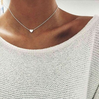 Pearl Heart Double Layer Necklace