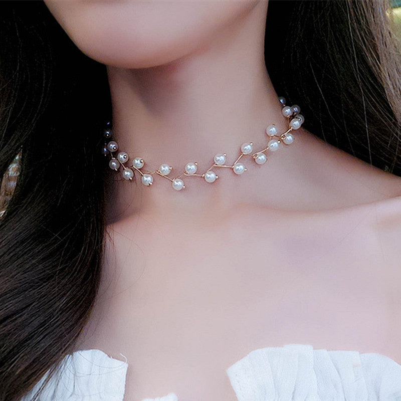 KPOP Pearl Choker Necklace