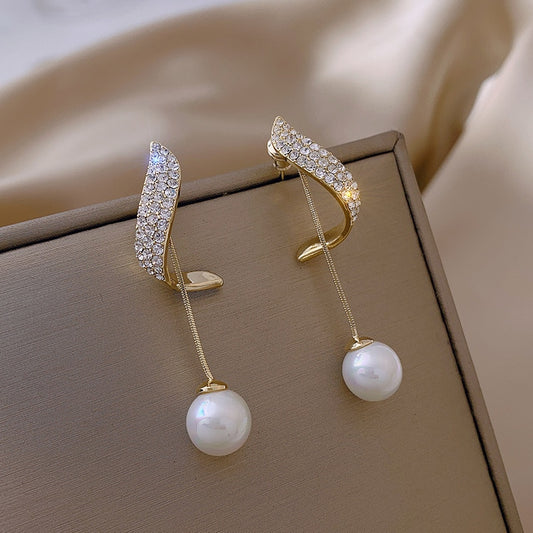 Drop Long Pearl Earrings