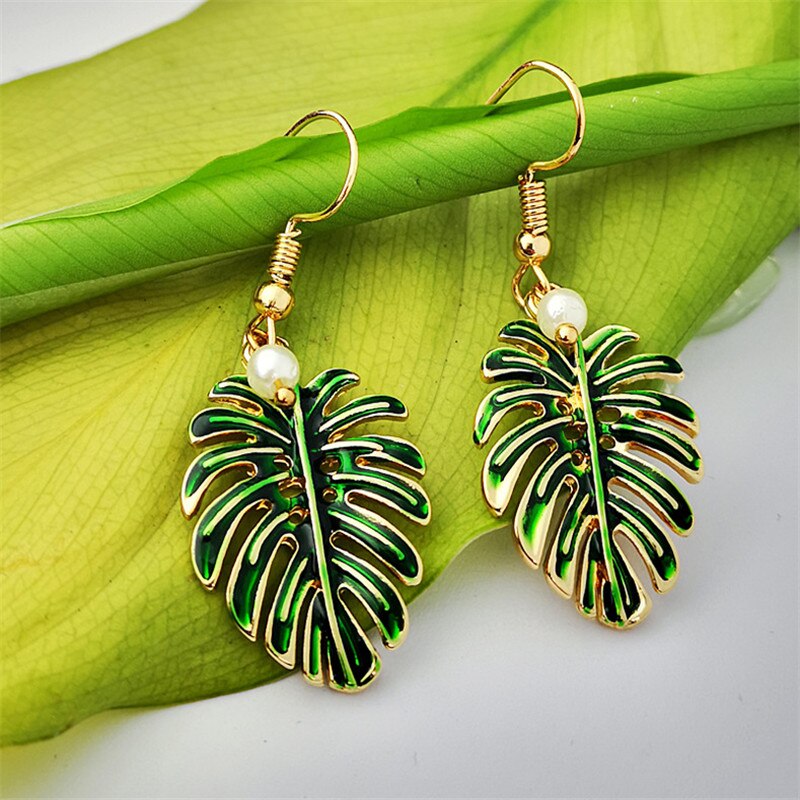 Tropical Leaf Earrings