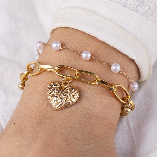 Pearl Heart Bracelet