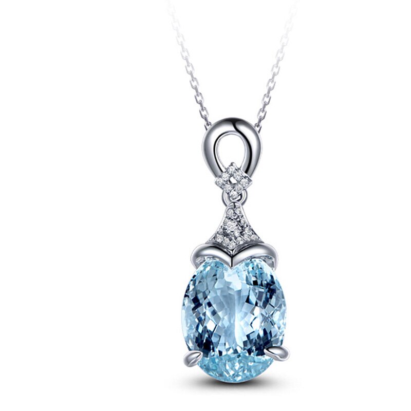 Aquamarine Necklace S925 Chain