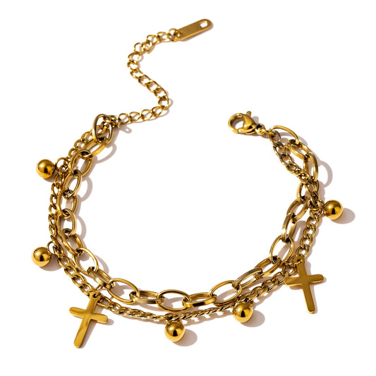 Cross Layered Bracelet