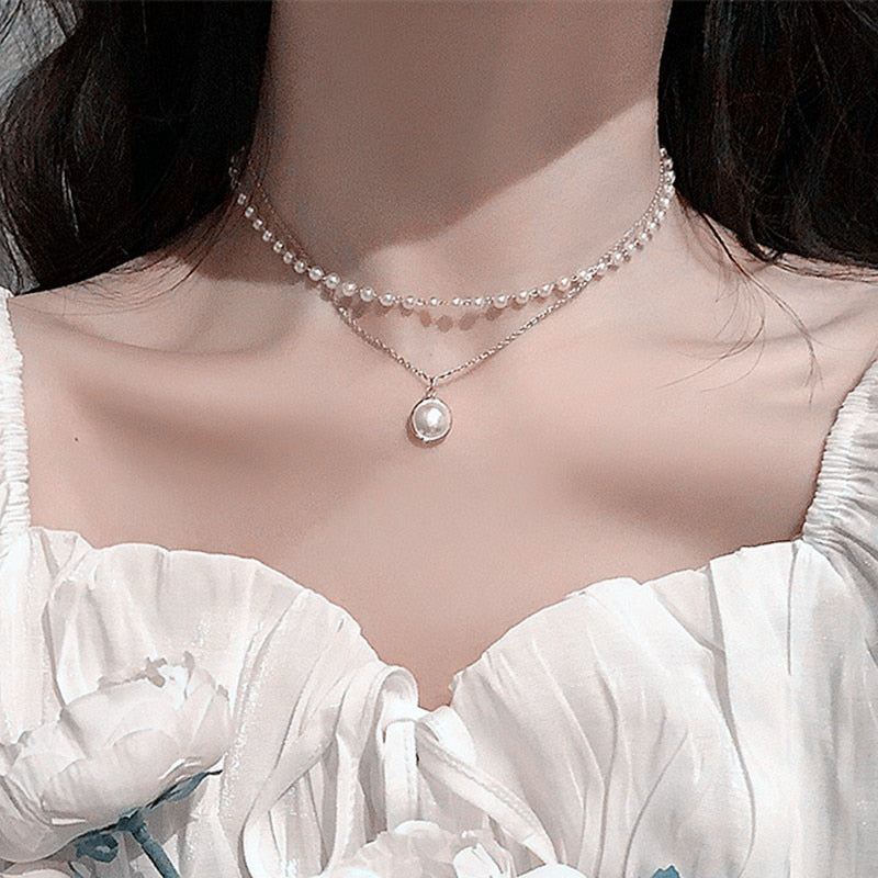 KPOP Pearl Choker Necklace