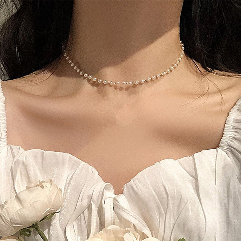 KPOP Pearl Choker Necklace