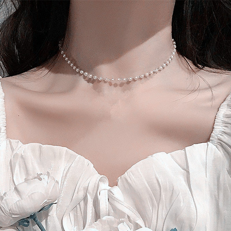 KPOP Pearl Choker Necklace