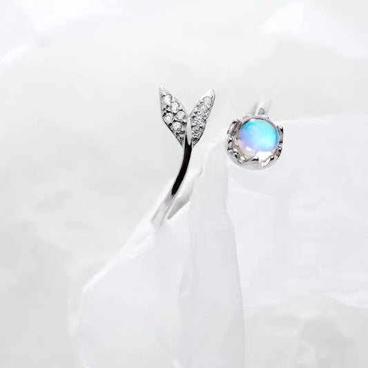 Opal Silver Tail Ring