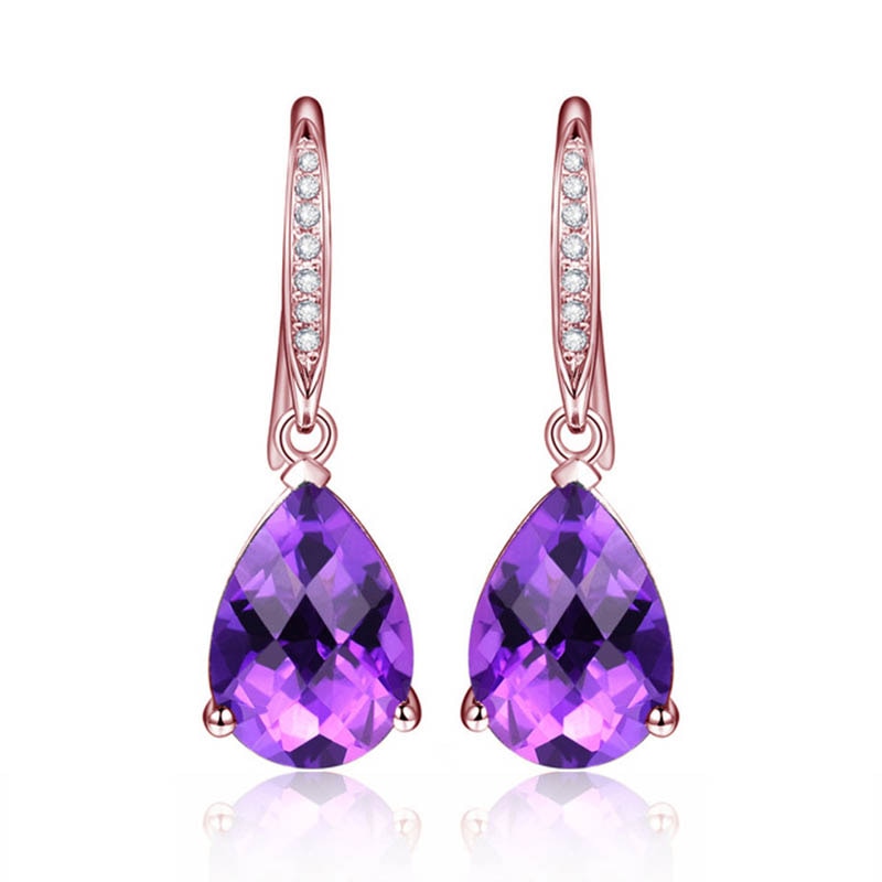 Earrings Drop Amethyst