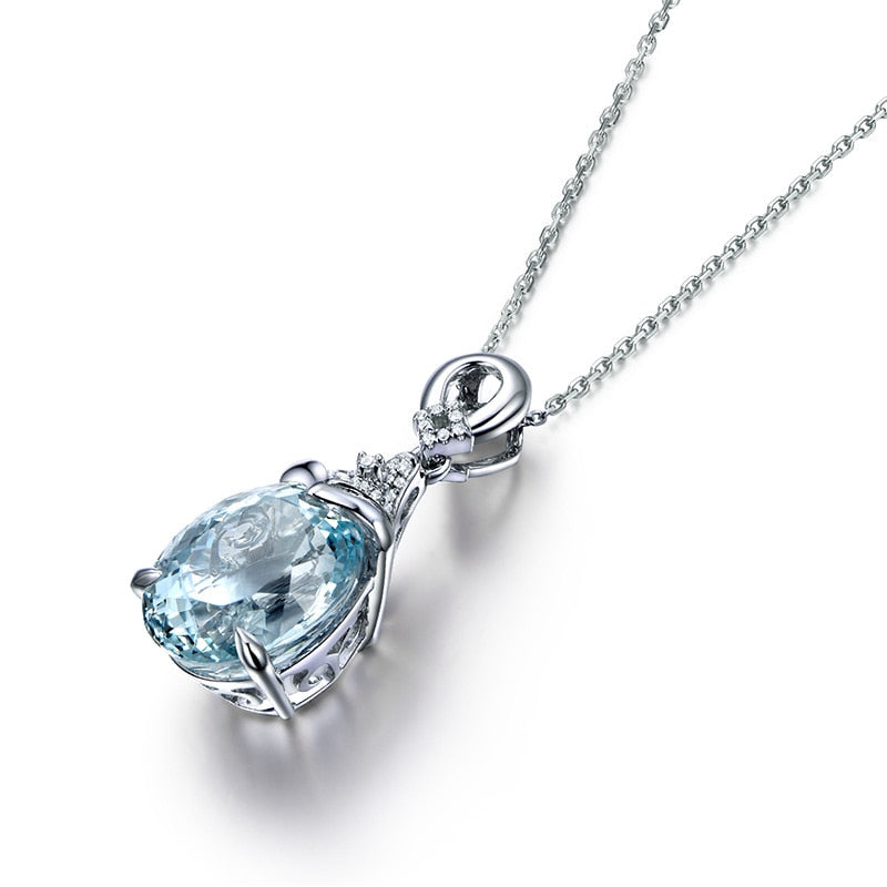 Aquamarine Necklace S925 Chain