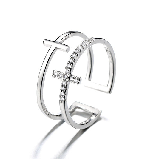 To My Daughter "Pray Through It" Double Cross Ring