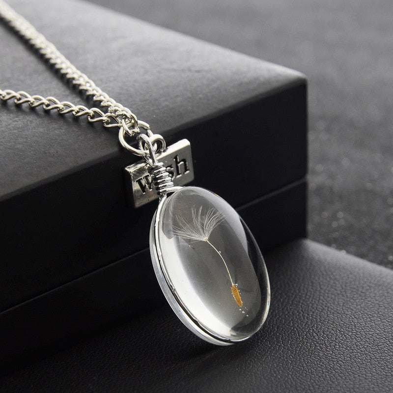 Dandelion Crystal Necklace