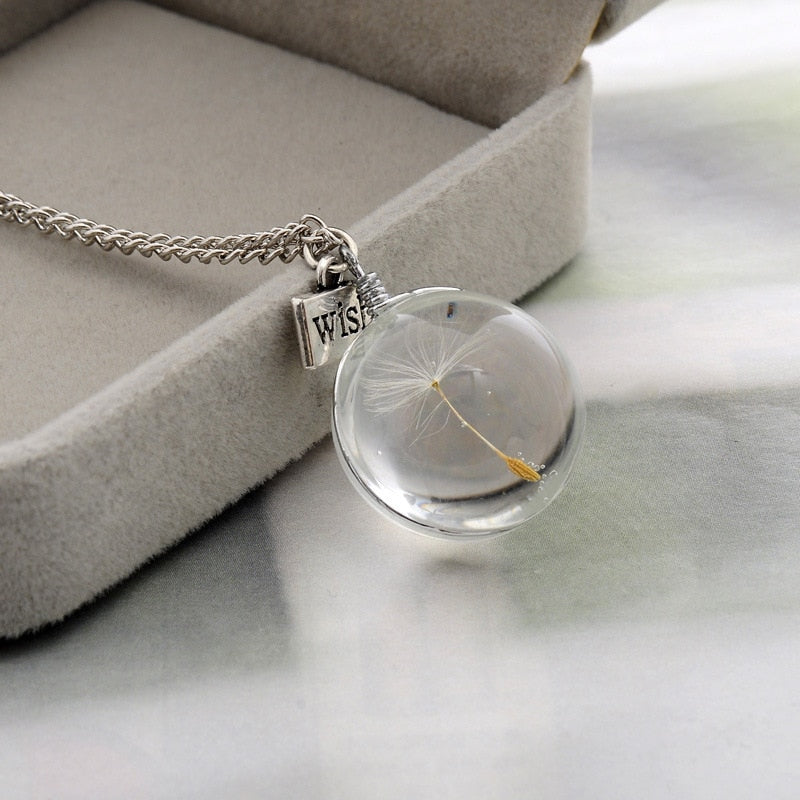 Dandelion Crystal Necklace