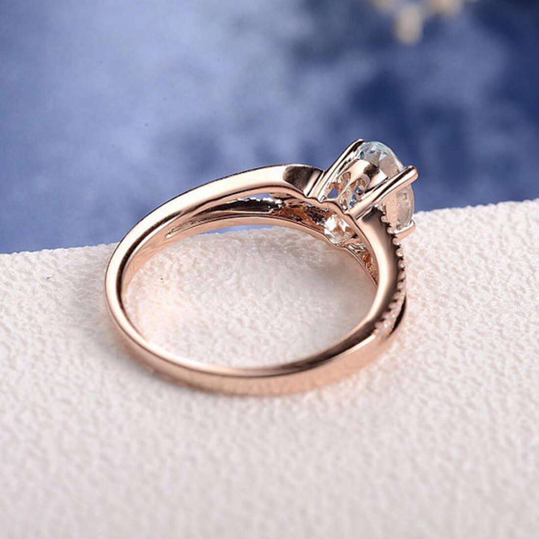 Rose Gold Aquamarine Ring