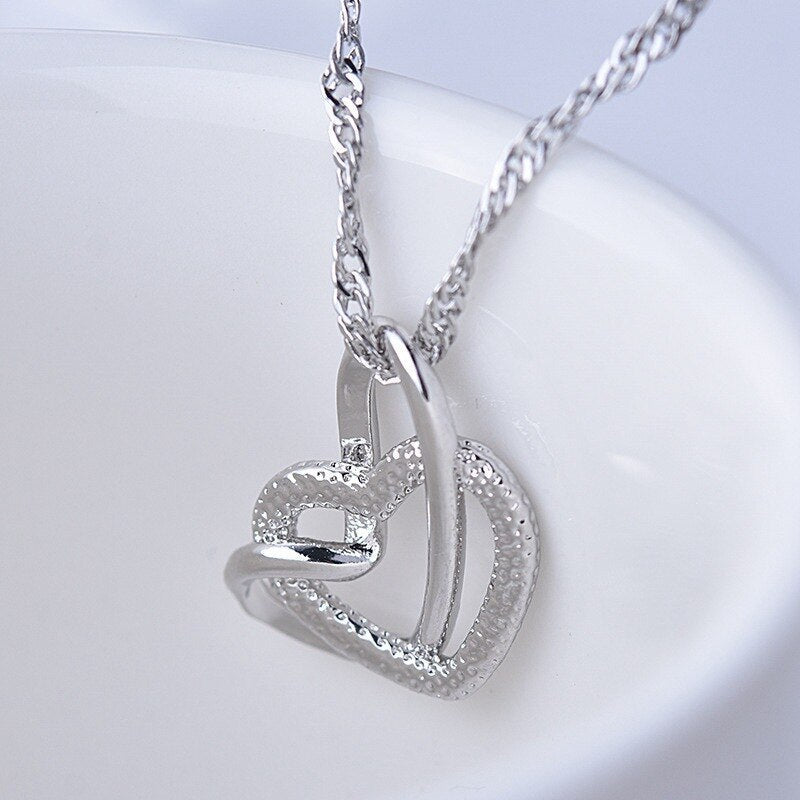 Mother & Daughter Linked Hearts Necklace