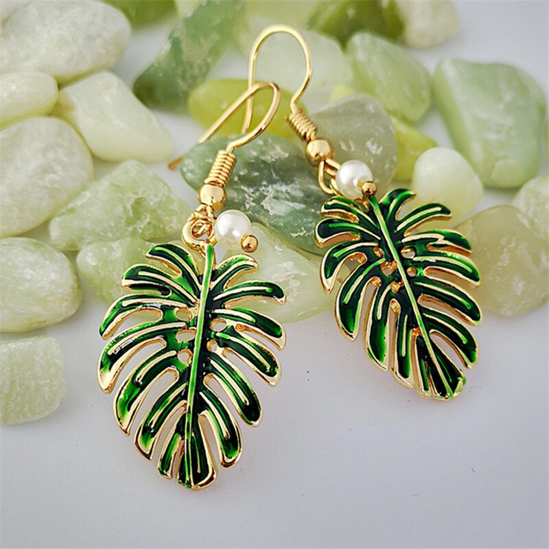 Tropical Leaf Earrings