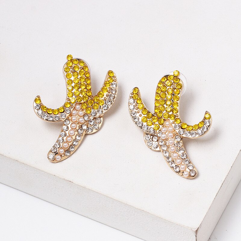 Crystal Banana Earrings