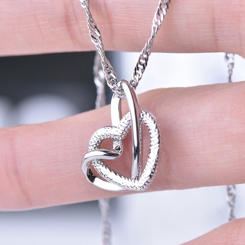 Mother & Daughter Linked Hearts Necklace