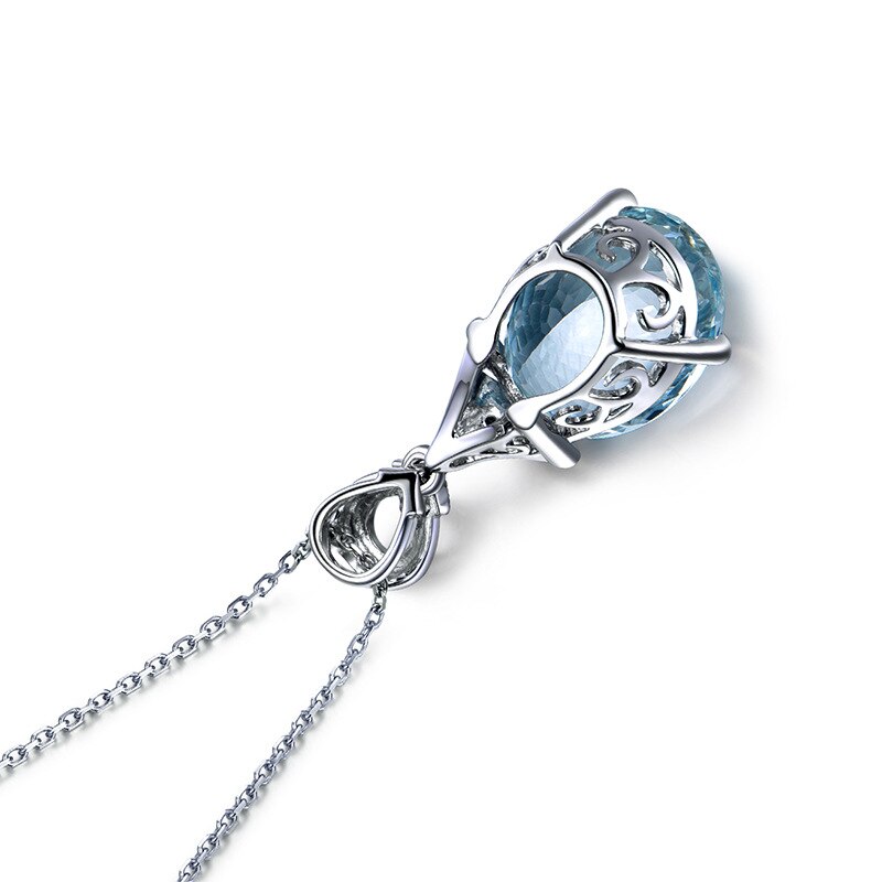 Aquamarine Necklace S925 Chain