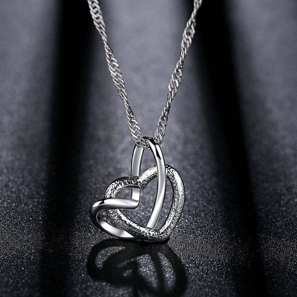 Mother & Daughter Linked Hearts Necklace