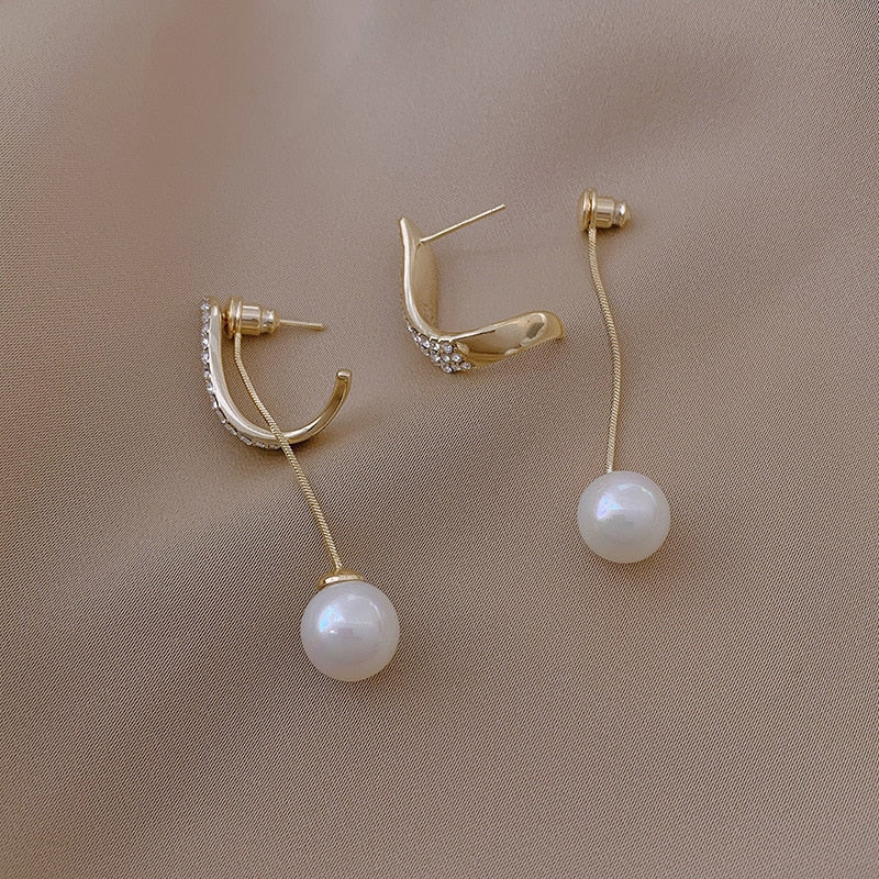 Drop Long Pearl Earrings