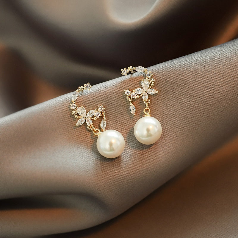 Pearl Flower Earrings