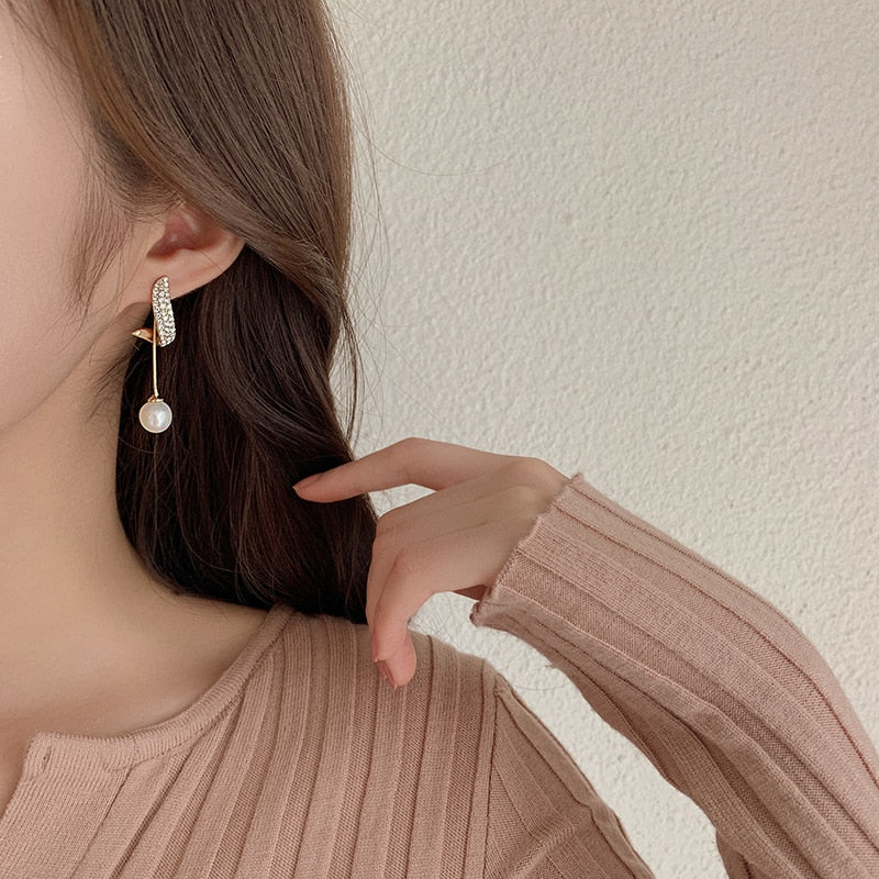 Drop Long Pearl Earrings