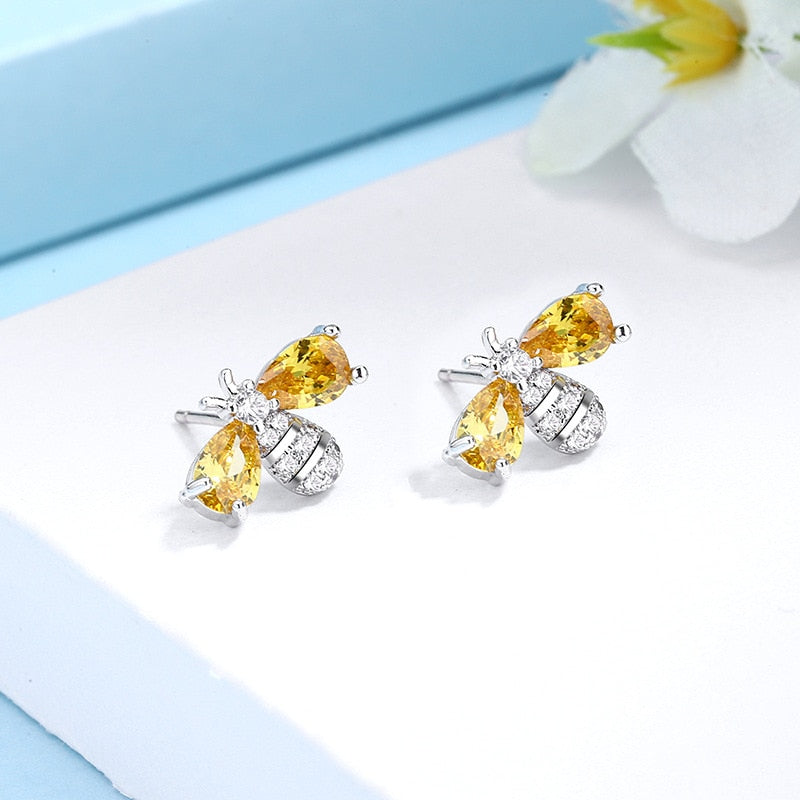 Crystal Bee Earrings