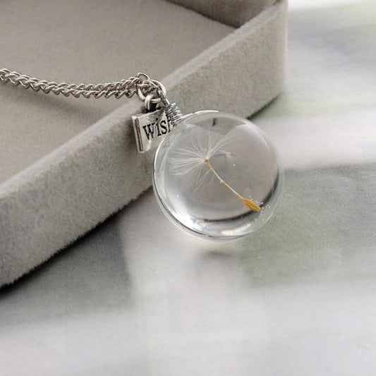 Dandelion Crystal Necklace