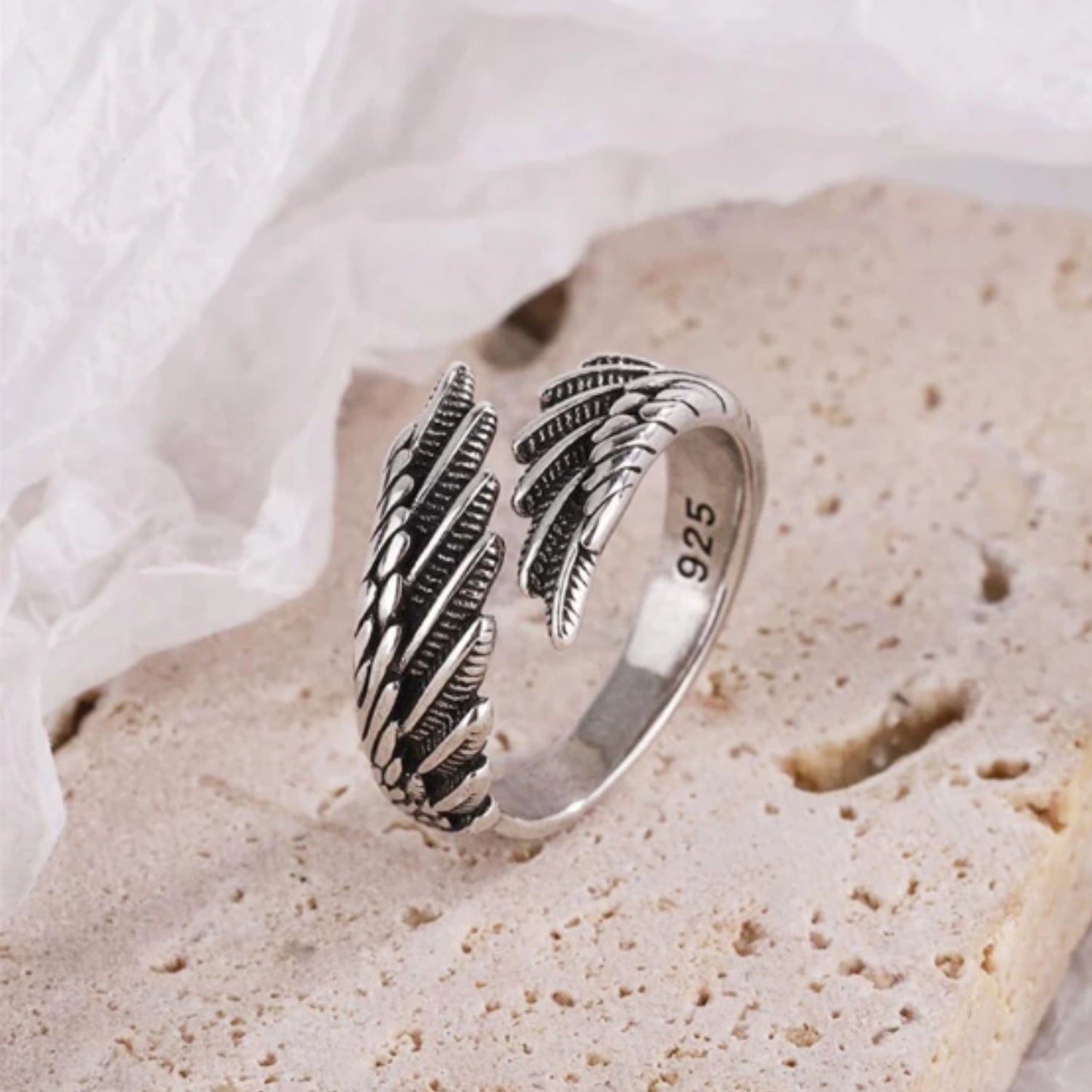 Vintage Feather Ring S925