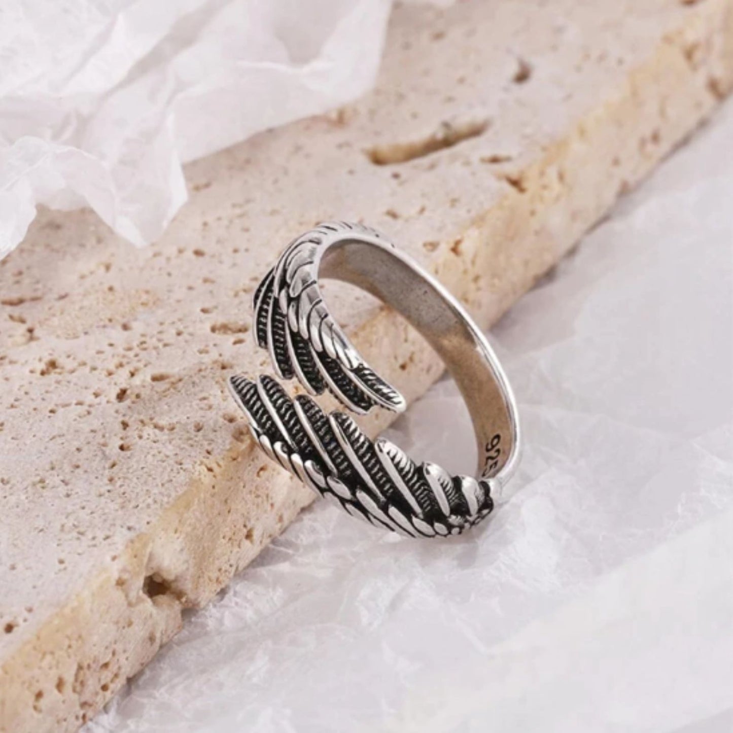 Vintage Feather Ring S925