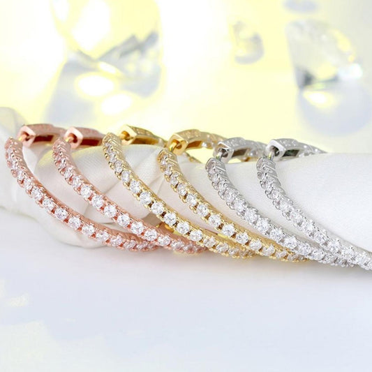 Zirconia Hoop Earrings S925