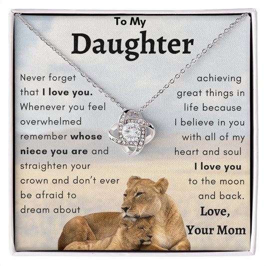 To my Daughter - Love your mom - Love knot necklace