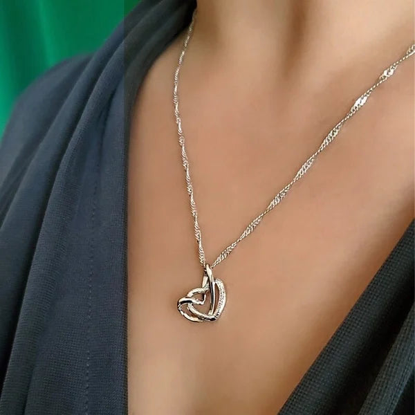 Mother & Daughter Linked Hearts Necklace